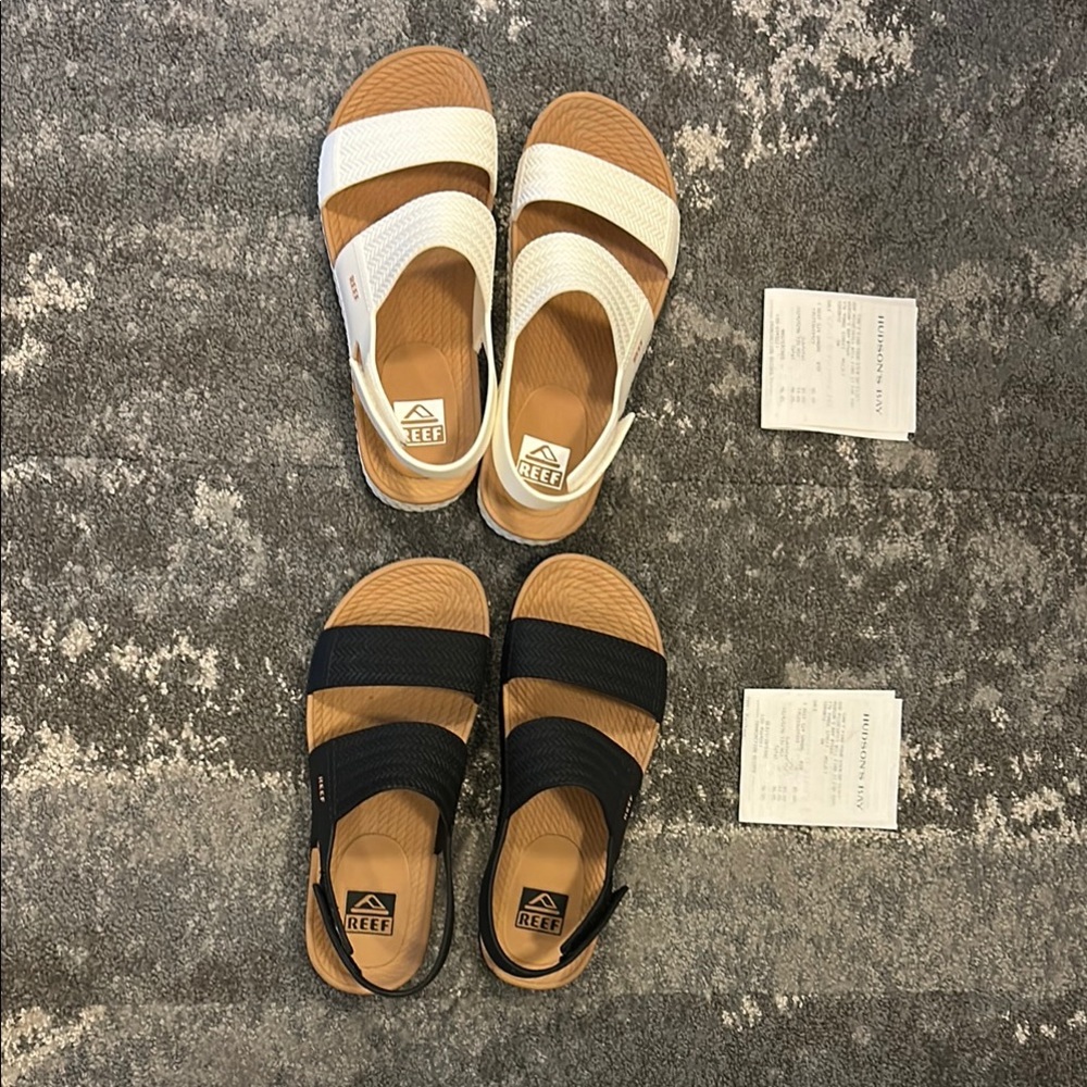 $85 each 2 $60 Reef Tan and Black Slide Sandals size 7 - Picture 10 of 12